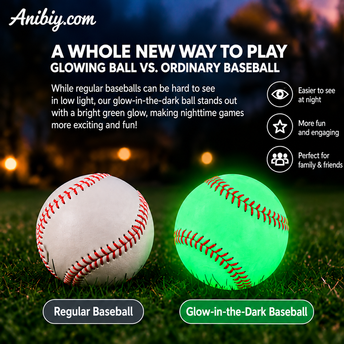 Glow-in-the-Dark Baseball &amp; Softball – Light Up Your Game, Day or Night!