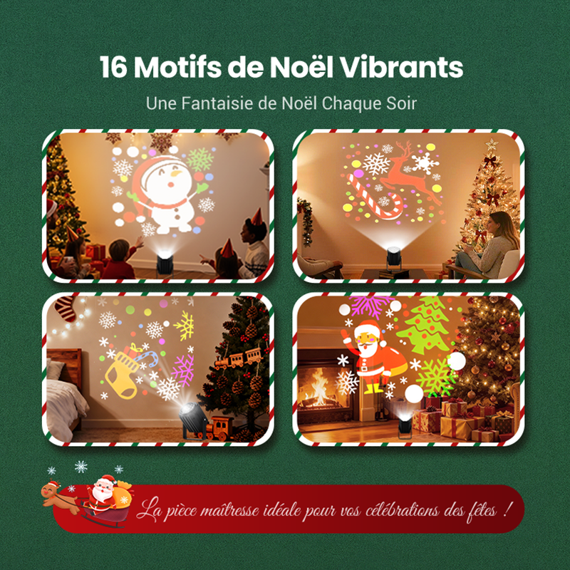 🎄 Promotion Exceptionnelle de Noël🎁Projecteur rotatif LED avec motifs de Noël