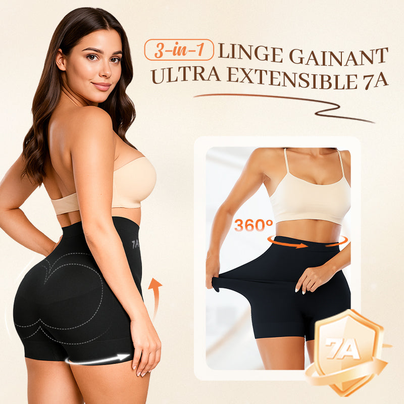 Sous-vêtements féminins taille haute en soie glacée avec contrôle de l'abdomen Hip-lifting