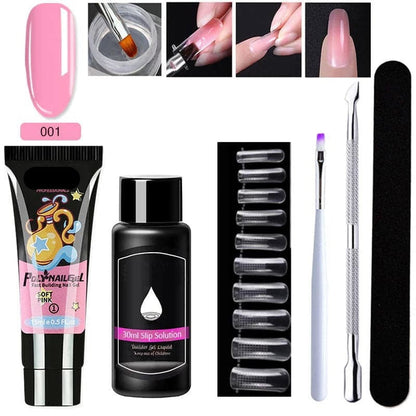 Gel d'extension cristal pour nail art (lot de 7)