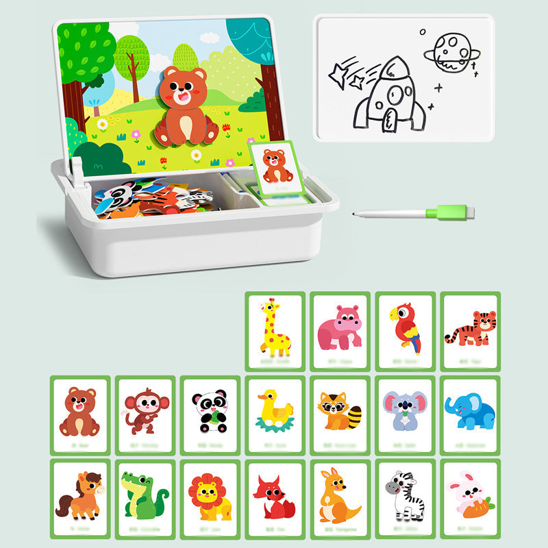 🧩 50% DE RÉDUCTION ! 🎨 Boîte à Puzzle Magnétique Enfant - Jeu Éducatif avec Planche à Dessin et Pièces Colorées 🖍️📦
