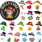 ⏰ Enseigne de Bienvenue Interchangeable avec Vache Highland Avec aimants saisonniers, chapeaux amovibles et accessoires