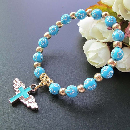 👼Bracelet Croix-Ailes d'Ange