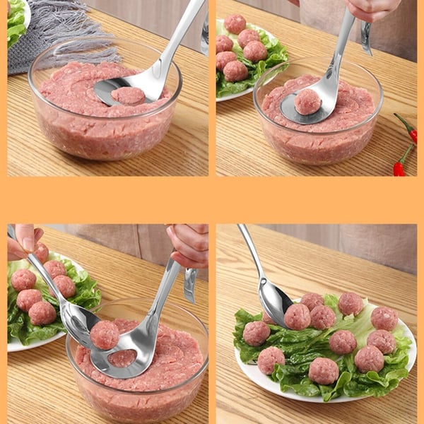 Cuillère à boulettes de viande – en acier inoxydable 🥩🍡