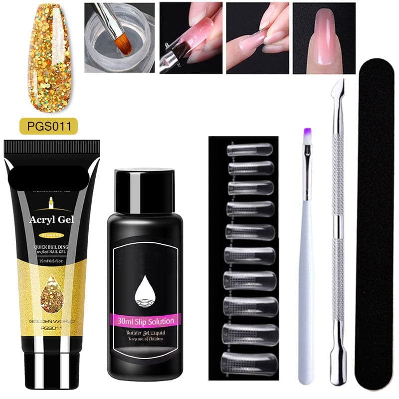 Gel d'extension cristal pour nail art (lot de 7)