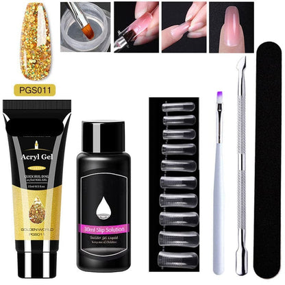 Gel d'extension cristal pour nail art (lot de 7)