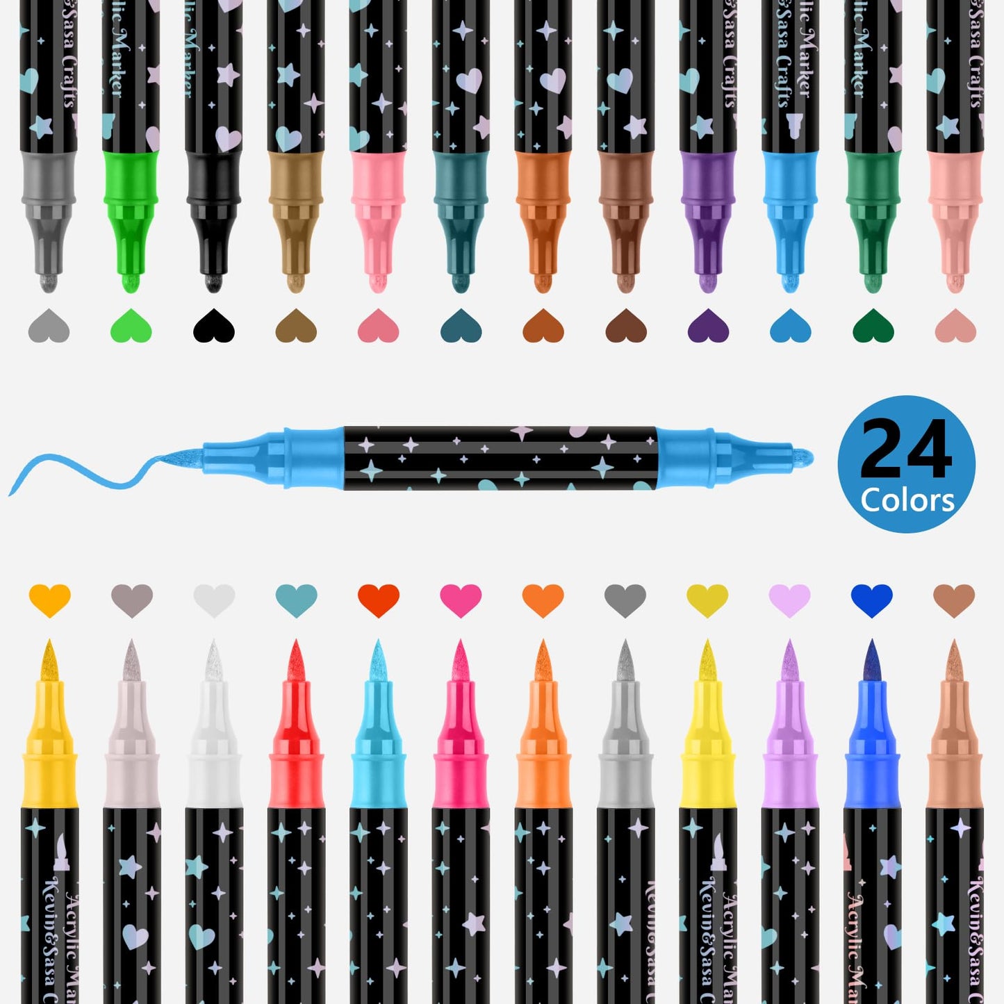 Marqueurs Pailletés à Double Pointe