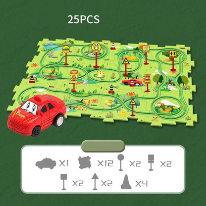 🔥Jeu de puzzle éducatif pour enfants Voiture sur rails🧩