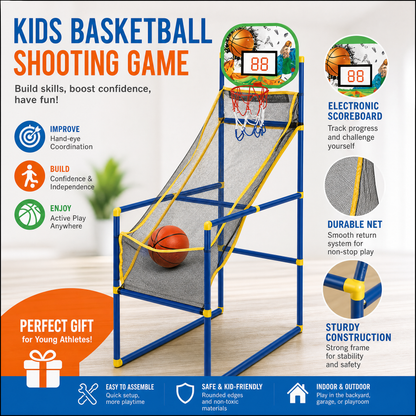 ⚡🏀 Panier arcade enfant – Défoule-toi à la maison, améliore la coordination, plaisir garanti en famille ou en solo 🌟👦👧