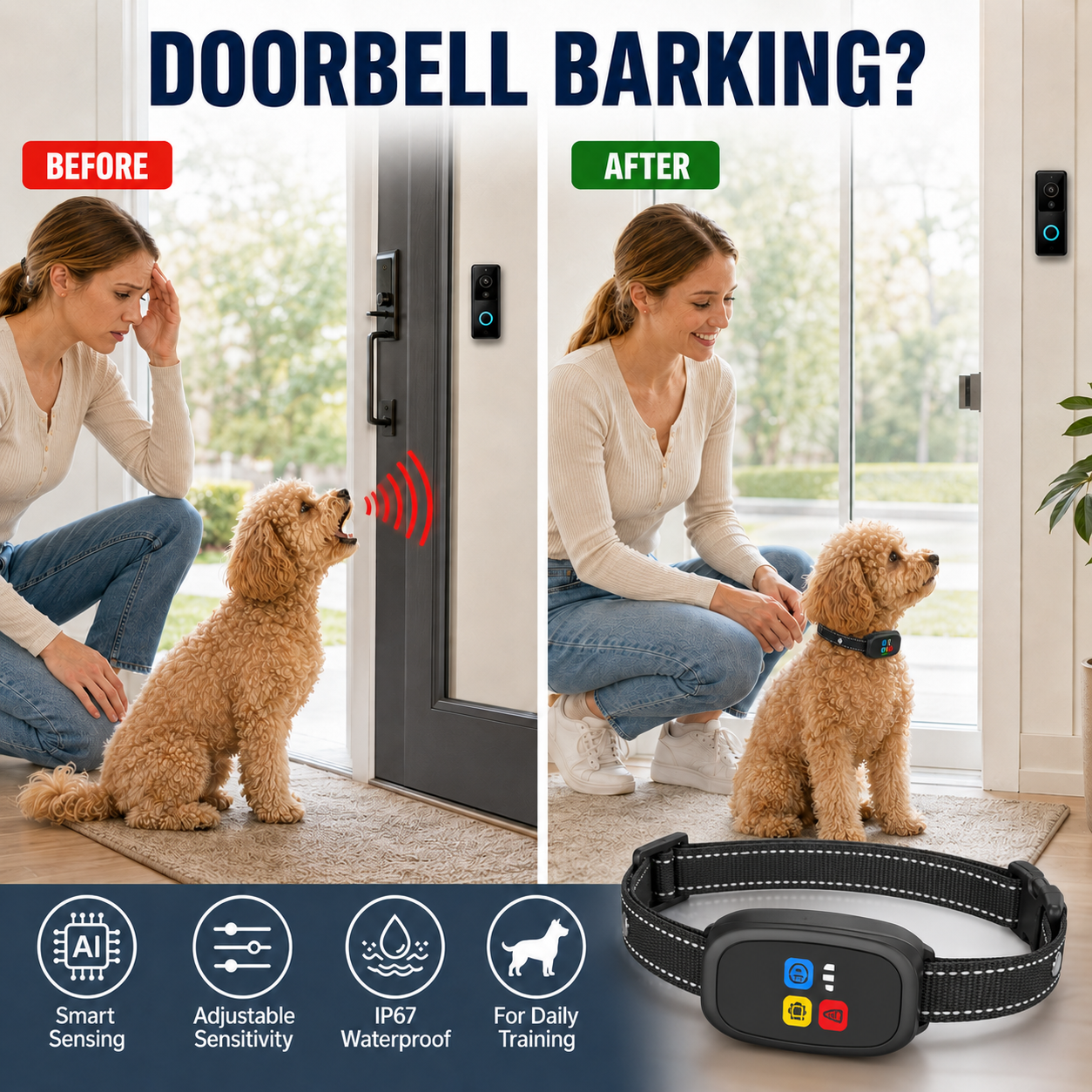 🏆 50 % DE RÉDUCTION EN CE MOMENT ! 🐶 Collier anti‑aboiement intelligent pour chiens 🛡️ Réglable, sans douleur, contrôle efficace des aboiements ⚡