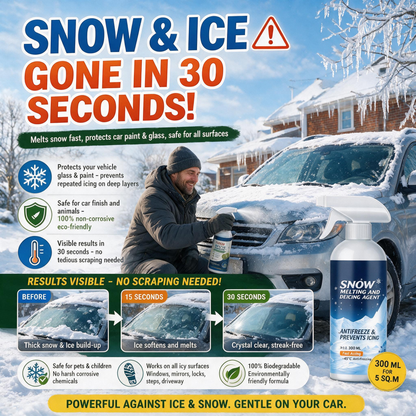 🧊 Produit hautement efficace pour faire fondre la neige et la glace ; adapté au déneigement de grandes surfaces et au dégivrage des véhicules.