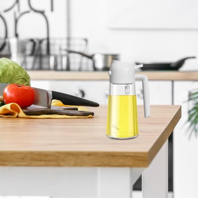 📢📢50% DE RÉDUCTION !! ⏰ Pulvérisateur Huile 2-en-1 Verre – 600 ml – Large Ouverture & Anti-Goutte for Cuisine