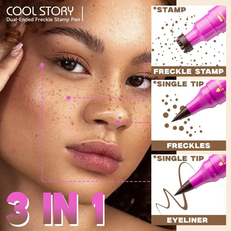 🌟✨ PROMO FLASH 50% ! Stylo Tampon à Taches de Rousseur & Eyeliner – Résistant à l'Eau, Résultat Réaliste, Parfait pour Quotidien & Cosplay 🎭