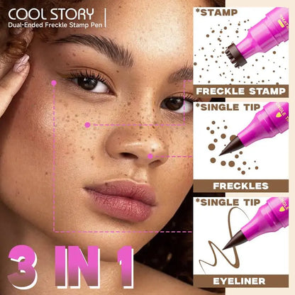 🌟✨ PROMO FLASH 50% ! Stylo Tampon à Taches de Rousseur & Eyeliner – Résistant à l'Eau, Résultat Réaliste, Parfait pour Quotidien & Cosplay 🎭