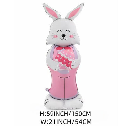 🐰 50% DE RÉDUCTION ! 🎉 Ballons 3D sur Pied pour Pâques – Géants Lapin/Carotte/Poussin/Œuf – Décoration Festive, Gonflage à l'Air & Parfait pour Enfants/Jardin 🌷