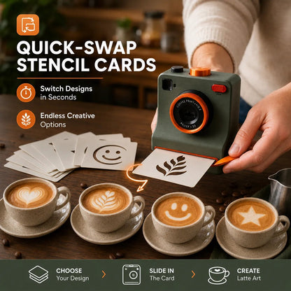 🎃Offre spéciale Halloween : 50 % de réduction !🔥Appareil photo rétro pour décorations de café – Imprimante mécanique à pochoirs pour latte art