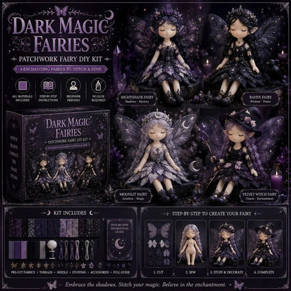 🧚‍♀️ 50% DE RÉDUCTION – Kit DIY de patchwork féerique – 4 fées uniques – adapté aux débutants – cadeau parfait – Achetez 2, livraison gratuite