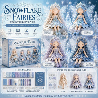 🧚‍♀️ 50% DE RÉDUCTION – Kit DIY de patchwork féerique – 4 fées uniques – adapté aux débutants – cadeau parfait – Achetez 2, livraison gratuite
