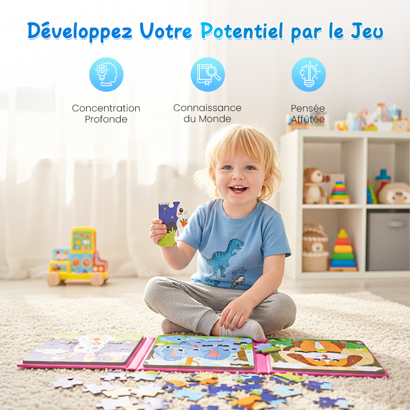 🎁 Cadeaux Priviléges de Noël🎄Livre de construction magnétique pour enfants