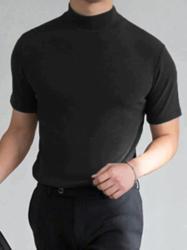🔈🔈 Soldes 2026 - 50 % DE RÉDUCTION 🎁 T-shirt slim fit à col montant pour homme