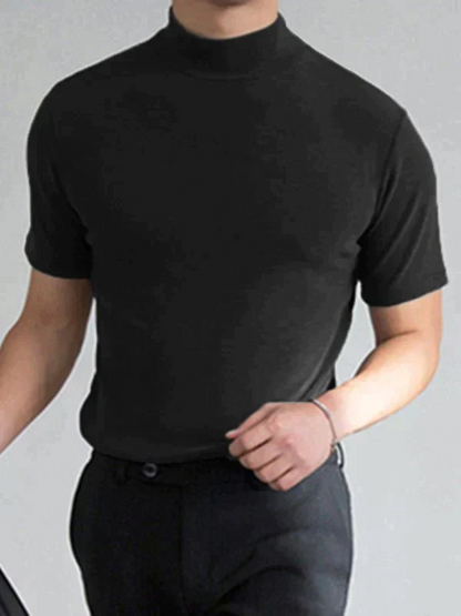 🔈🔈 Soldes 2026 - 50 % DE RÉDUCTION 🎁 T-shirt slim fit à col montant pour homme