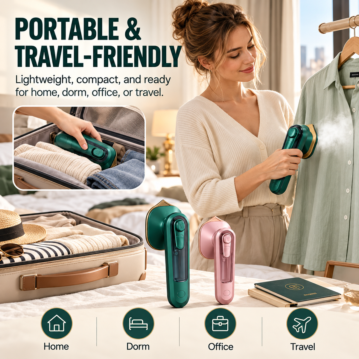 Micro fer à repasser – Défroissage rapide, portable, sans surchauffe