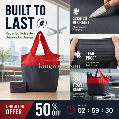 📢📢 50 % DE RÉDUCTION !! ⏰ Sac de courses pliable écologique – Grande capacité