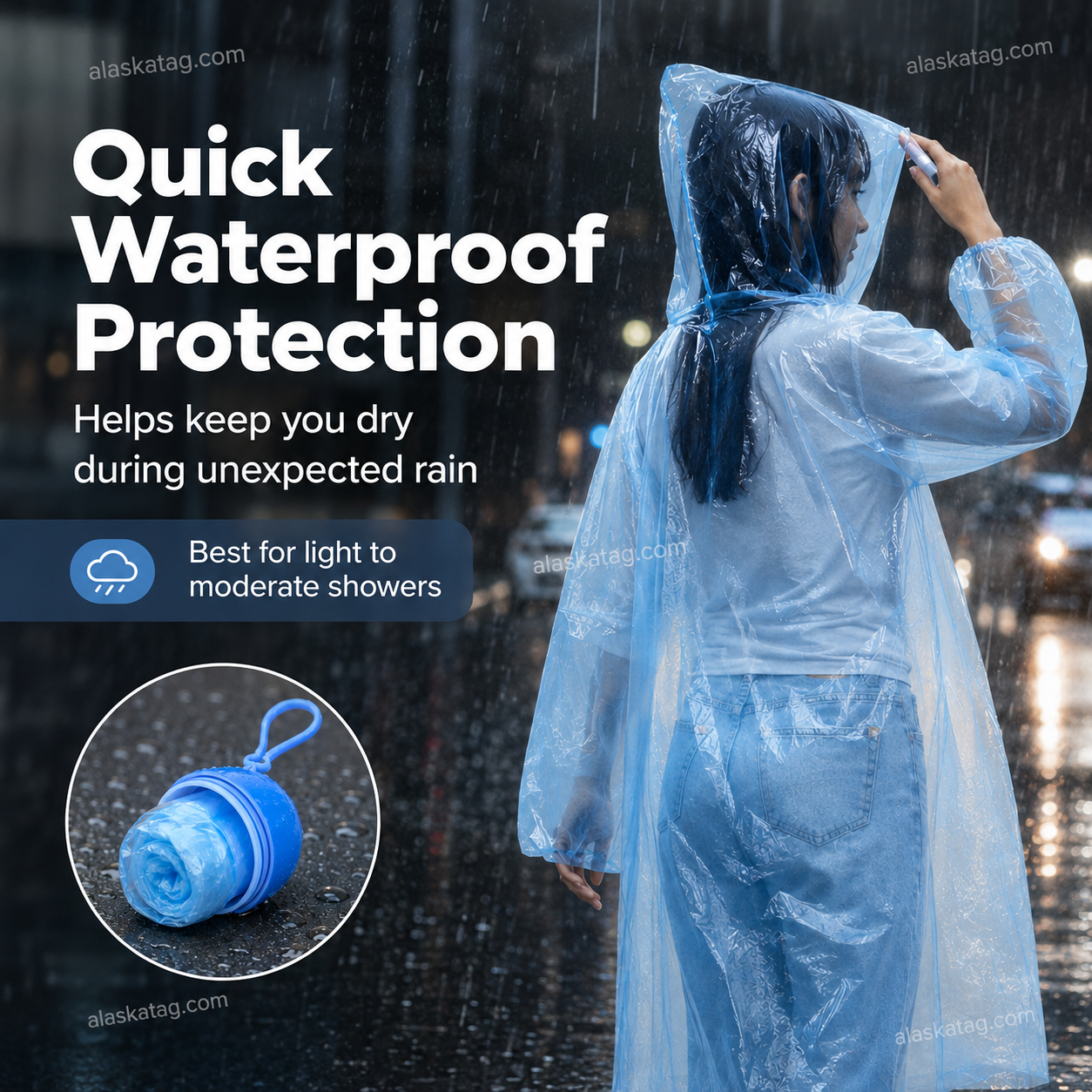 🌧️ Imperméable jetable de poche pour les averses inattendues