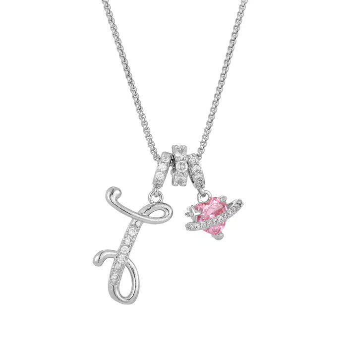 💖Dernier jour : 50 % de réduction ✨ Collier avec pendentif lettre de A à Z et trois breloques🎀