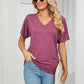 💕Soldes d'été🌷Tops pour dames à col en V, couleur unie, amples(🔥50 % de réduction)