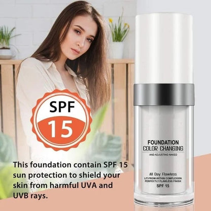 🎁 ACHETEZ 1, OFFERT 1 ! 🧴 Fond de Teint Intelligent – Change de Couleur pour S’Adapter à Votre Teint, Formule Hydratante & Légère pour Peaux Matures ✨📦