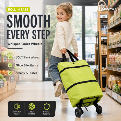 Chariot de courses pliable 2‑en‑1