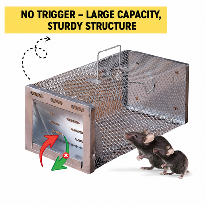 🌞Commencez le printemps en beauté avec 50 % de réduction !🐭Piège à souris réutilisable automatique avec porte à sens unique – Grande cage galvanisée pour une capture continue