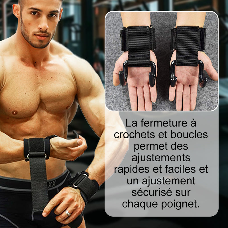 🔥Réduction limitée à 49%🔥Sangles de Poignet Robustes à Crochets pour Haltérophilie