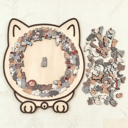 ⏳Spécial à durée limitée⏰Puzzle en bois de 135 pièces en forme de chat😸