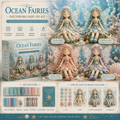 🧚‍♀️ 50% DE RÉDUCTION – Kit DIY de patchwork féerique – 4 fées uniques – adapté aux débutants – cadeau parfait – Achetez 2, livraison gratuite