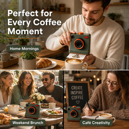 🎃Offre spéciale Halloween : 50 % de réduction !🔥Appareil photo rétro pour décorations de café – Imprimante mécanique à pochoirs pour latte art