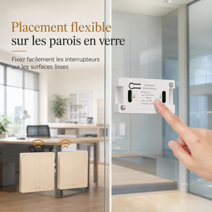Kit d'interrupteur sans fil sans câblage avec interrupteur mural autocollant et récepteur pour lampes domestiques 220 V