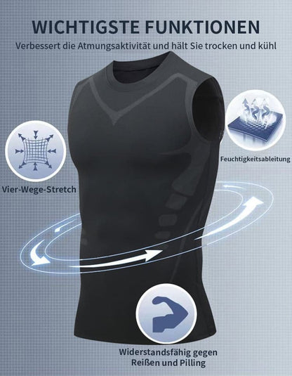 🎉 Gilet de maintien ionique – Compression et rafraîchissement – Gainage corporel et sans manches – Invisible sous les vêtements 🕶️