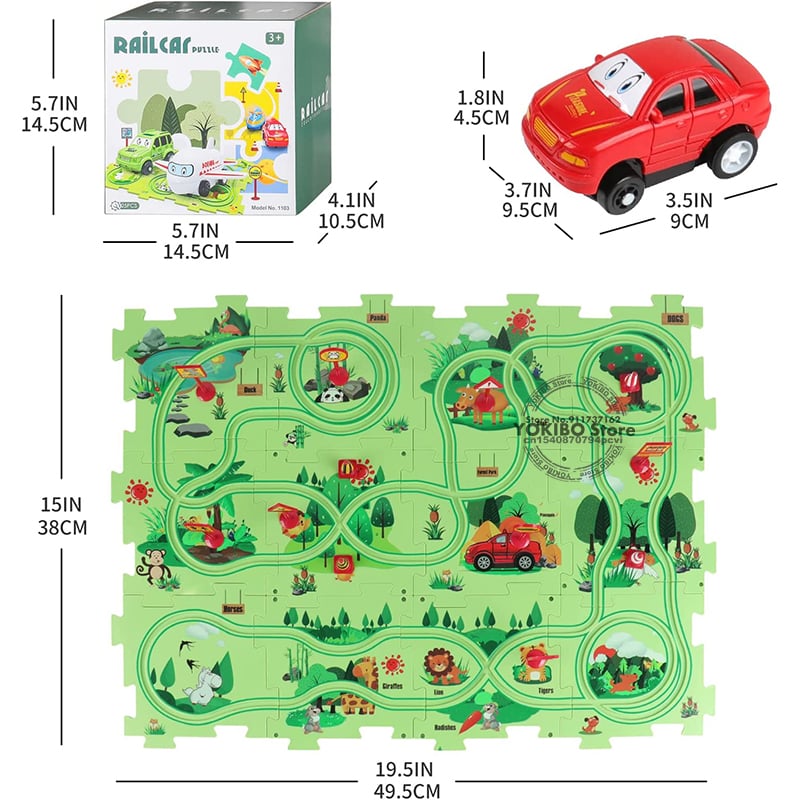 🔥Jeu de puzzle éducatif pour enfants Voiture sur rails🧩
