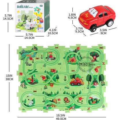 🔥Jeu de puzzle éducatif pour enfants Voiture sur rails🧩