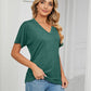 💕Soldes d'été🌷Tops pour dames à col en V, couleur unie, amples(🔥50 % de réduction)