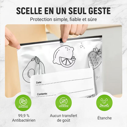 🥢Sac de Conservation en Aluminium Reutilisable et Fermable🌍Parfait pour Stocker et Protéger Vos Aliments!
