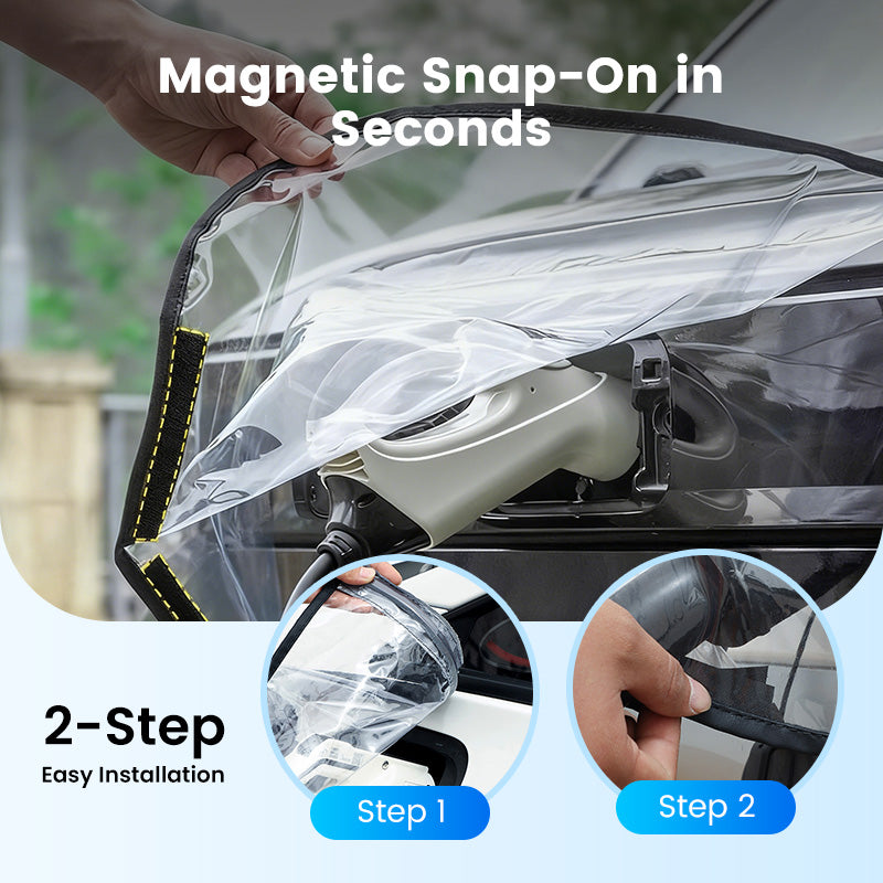 🚗⚡🔥-50% ! Cache de port de charge magnétique étanche pour véhicule électrique, protection efficace💧