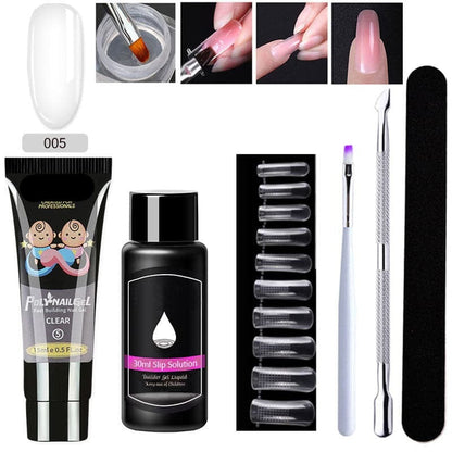 Gel d'extension cristal pour nail art (lot de 7)