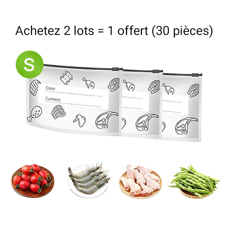 🥢Sac de Conservation en Aluminium Reutilisable et Fermable🌍Parfait pour Stocker et Protéger Vos Aliments!