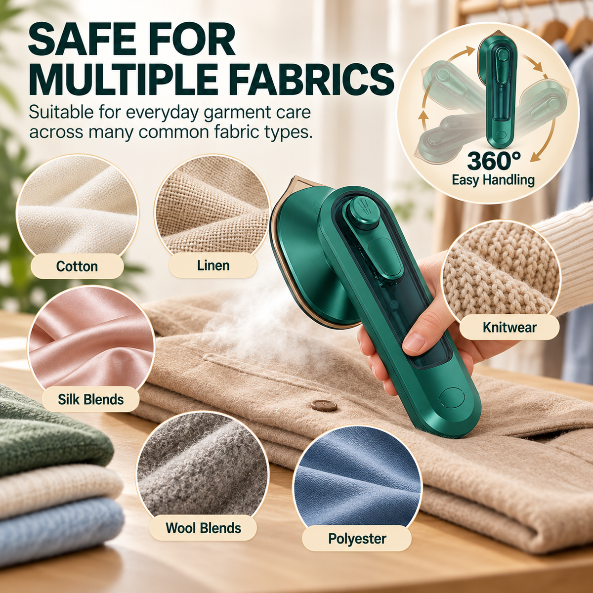 Micro fer à repasser – Défroissage rapide, portable, sans surchauffe