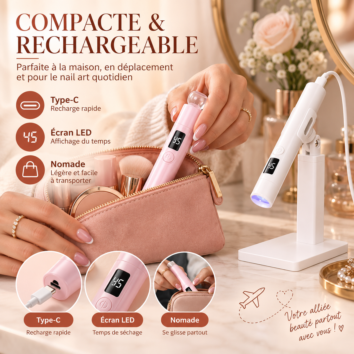 💅 Lampe UV portable pour ongles