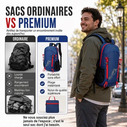 Sac à dos de camping pliable et étanche
