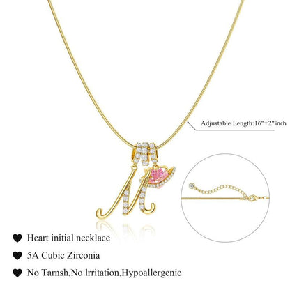 💖Dernier jour : 50 % de réduction ✨ Collier avec pendentif lettre de A à Z et trois breloques🎀